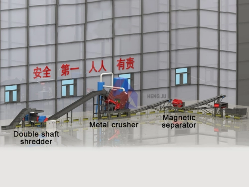 Solid waste shredding system scheme