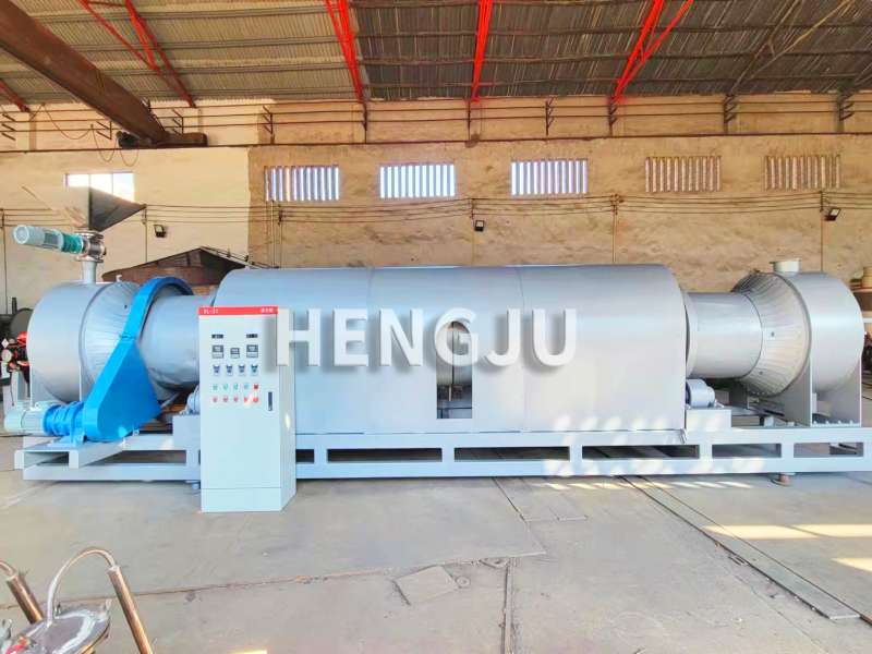 Infographic highlighting the advantages of Hengju Machinery's activated carbon activation furnace: efficiency, automation, quality, environment